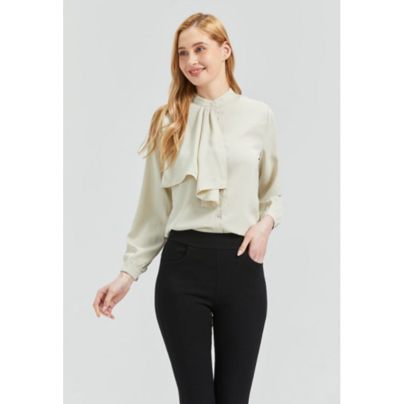 Damen Bluse mit eleganter Rüschendetails und Kragen EB
