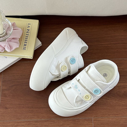 Damen Sneakers mit farbigen Knopf-Details und flexiblem Design EB