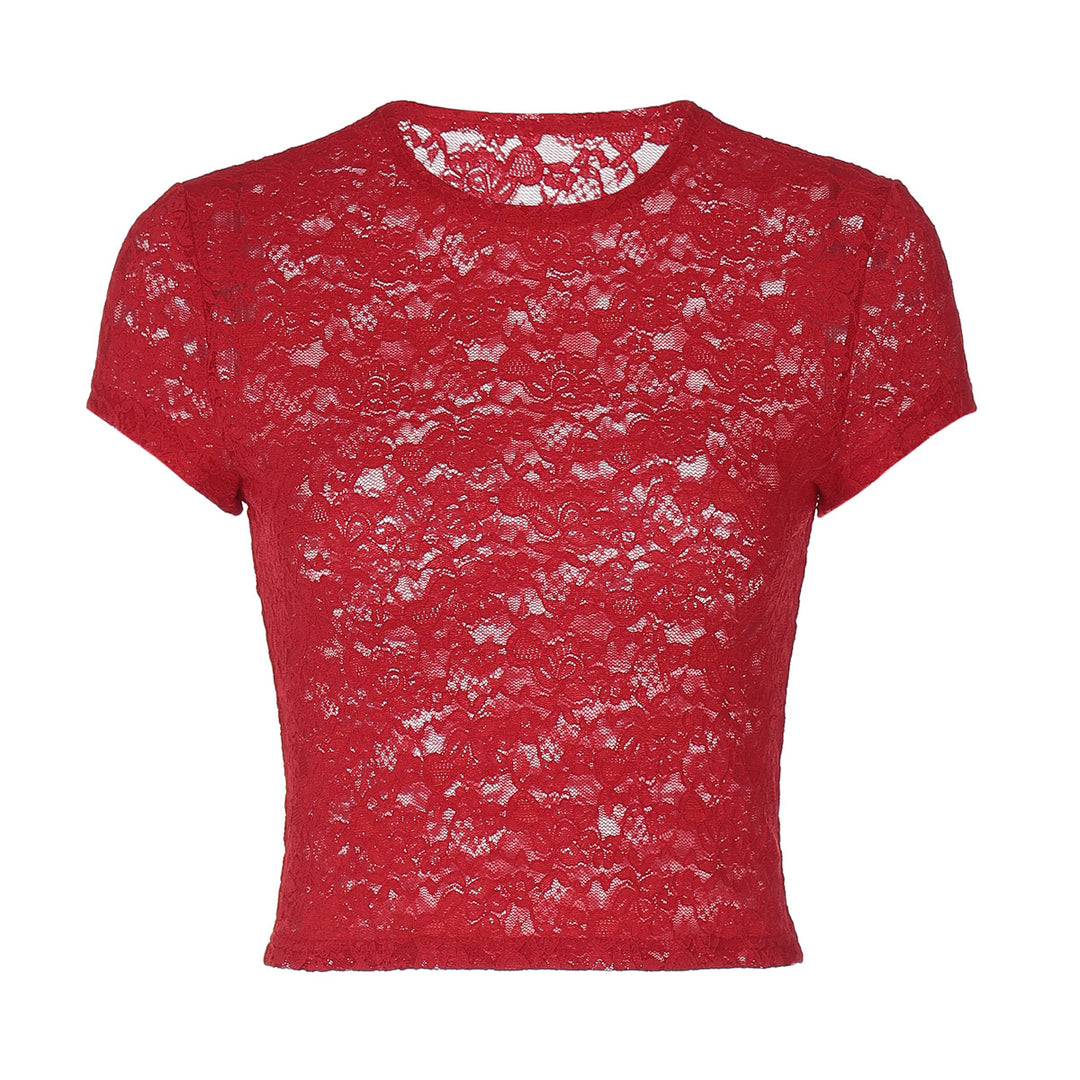Damen Spitzen-Crop-Top EB