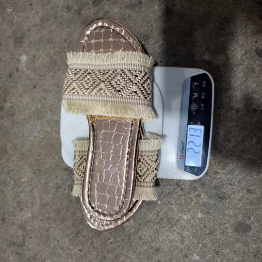 Damen modische Clogs mit fransigem Design und einzigartigem Muster EB