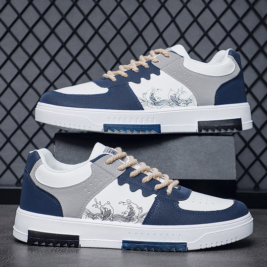 Damen Sneakers mit kunstvollem Wellenmuster und atmungsaktivem Obermaterial EB