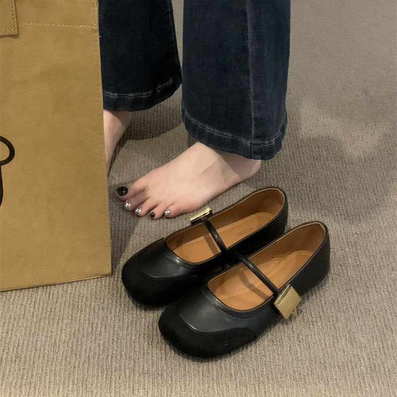 Damen elegante Mary Jane Ballerinas mit modischem Riemchen und bequemer Innenpolsterung EB