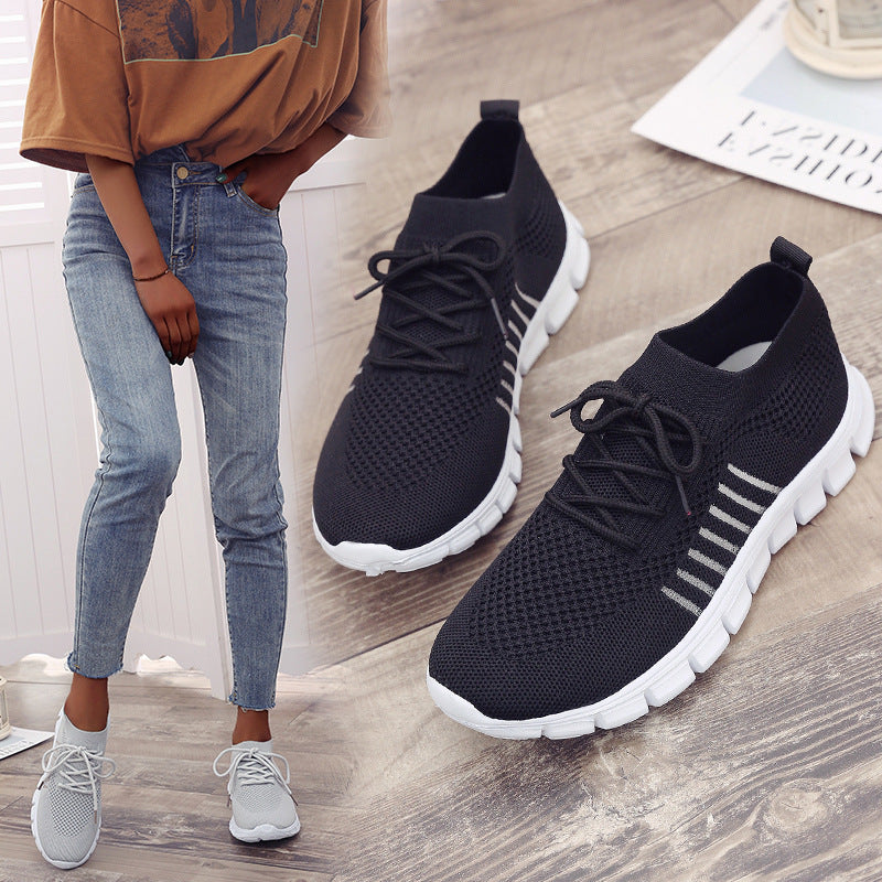 Damen atmungsaktive Freizeit-Sneakers mit flexiblem Obermaterial EB