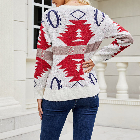 EB | Geometrischer Strickpullover Mit Modernem Look