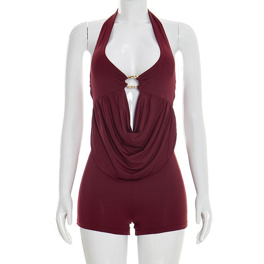 Damen Einteiler mit elegantem Drapierungsdetail und verspieltem Rückenausschnitt EB