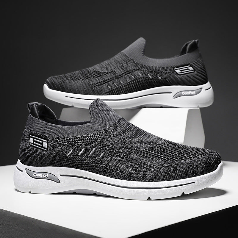 Damen nan ultraleichter gestrickter Slip-On Walking-Sneaker mit nahtlosem Sockenschaft und dämpfender EVA-Comfort-Zwischensohle EB