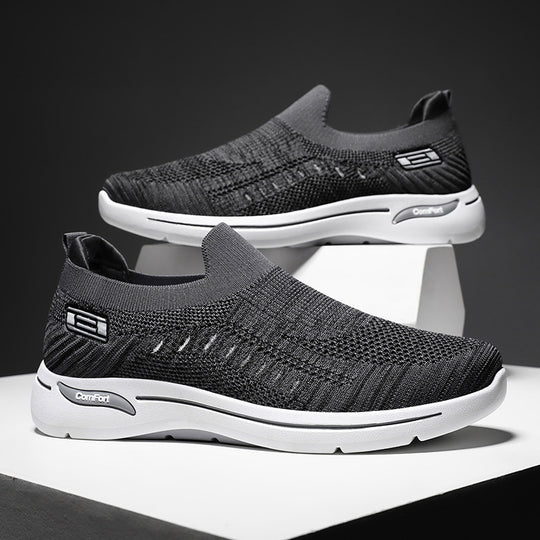 Damen nan ultraleichter gestrickter Slip-On Walking-Sneaker mit nahtlosem Sockenschaft und dämpfender EVA-Comfort-Zwischensohle EB
