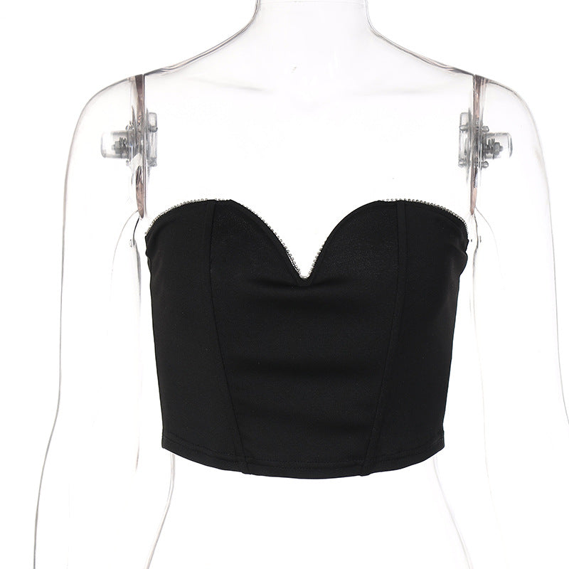 Damen Bustier-Oberteil mit herzförmigem Ausschnitt und elegantem Glamour EB
