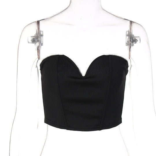 Damen Bustier-Oberteil mit herzförmigem Ausschnitt und elegantem Glamour EB