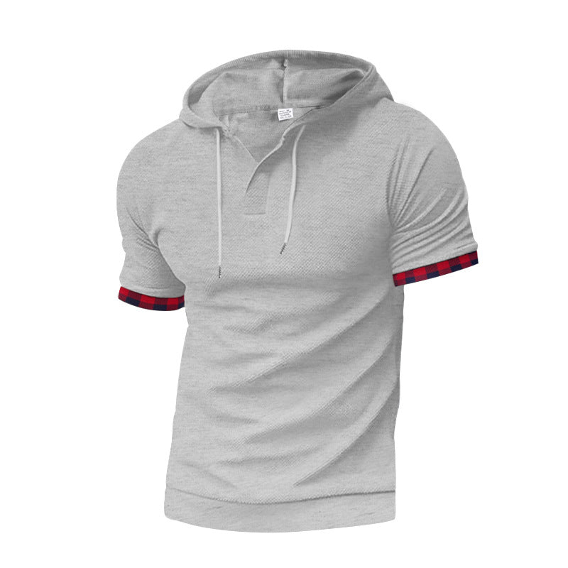 Herren modernes Kapuzenshirt mit strukturiertem Design und kontrastierenden Ärmeln EB