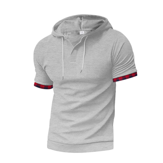 Herren modernes Kapuzenshirt mit strukturiertem Design und kontrastierenden Ärmeln EB