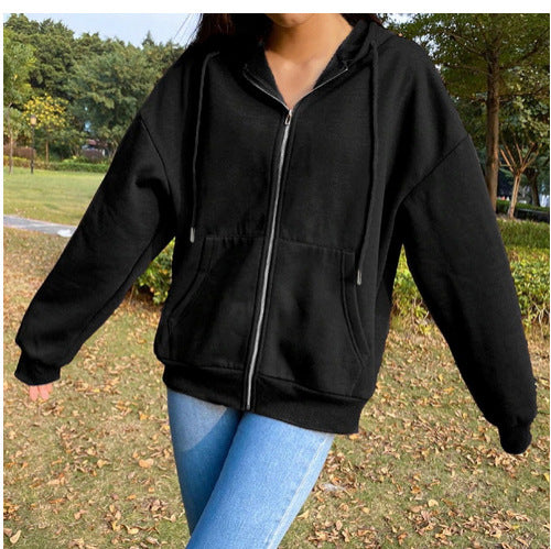 Damen bequeme Kapuzenjacke mit praktischen Taschen und lässigem Schnitt EB