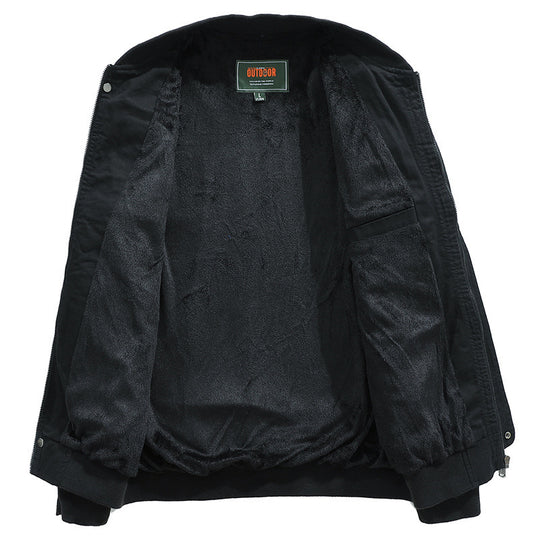 Herren Canvas-Bomberjacke im Fieldstil mit Gurt- und Ringdetails EB