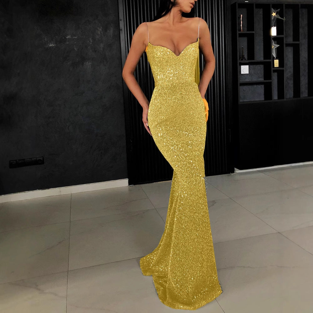 Damen Funkelndes Abendkleid im Sleek-Design EB