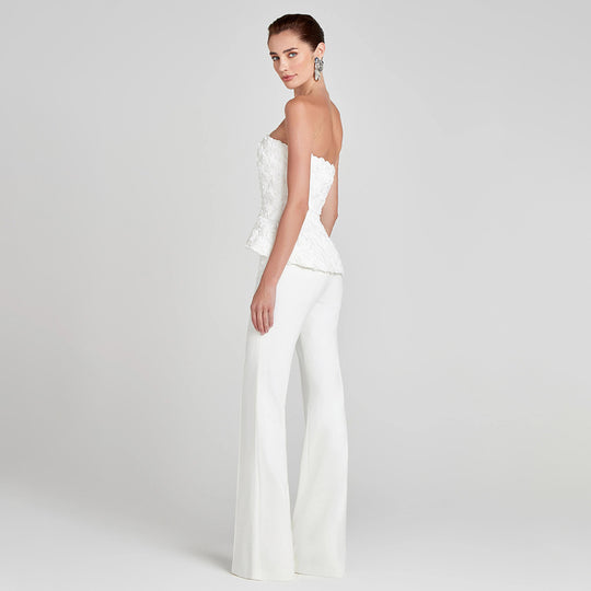 Damen Elegantes Peplum-Top mit ausgestellter Hose EB
