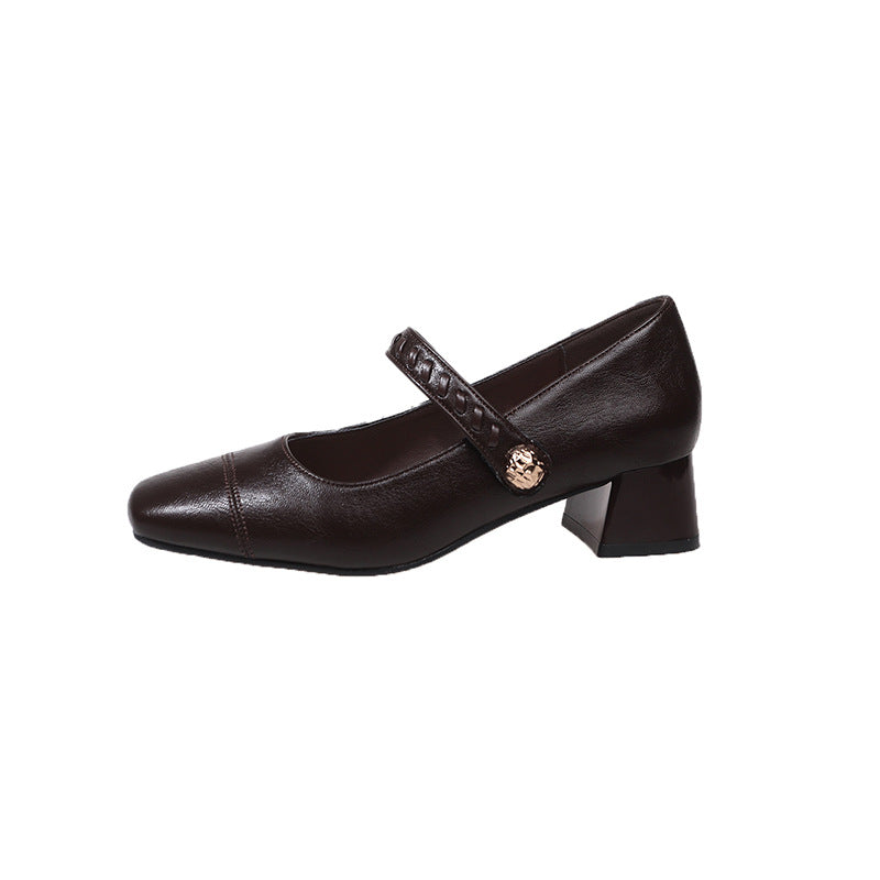 Damen elegante Sling-Pumps mit dekorativem Riemen und komfortablem Blockabsatz EB