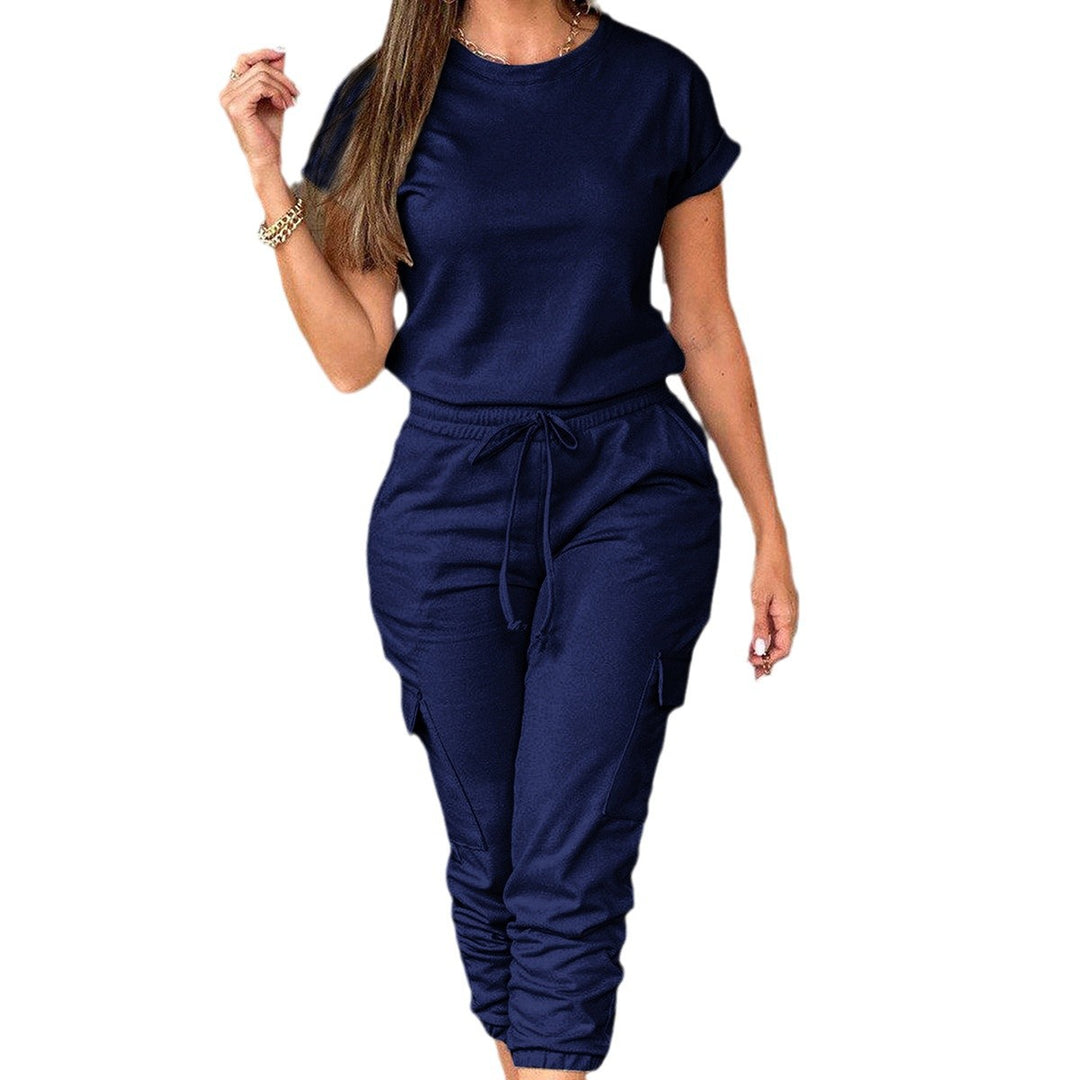 Damen Sportlicher Jogginganzug mit praktischen Taschen und elastischem Bund EB