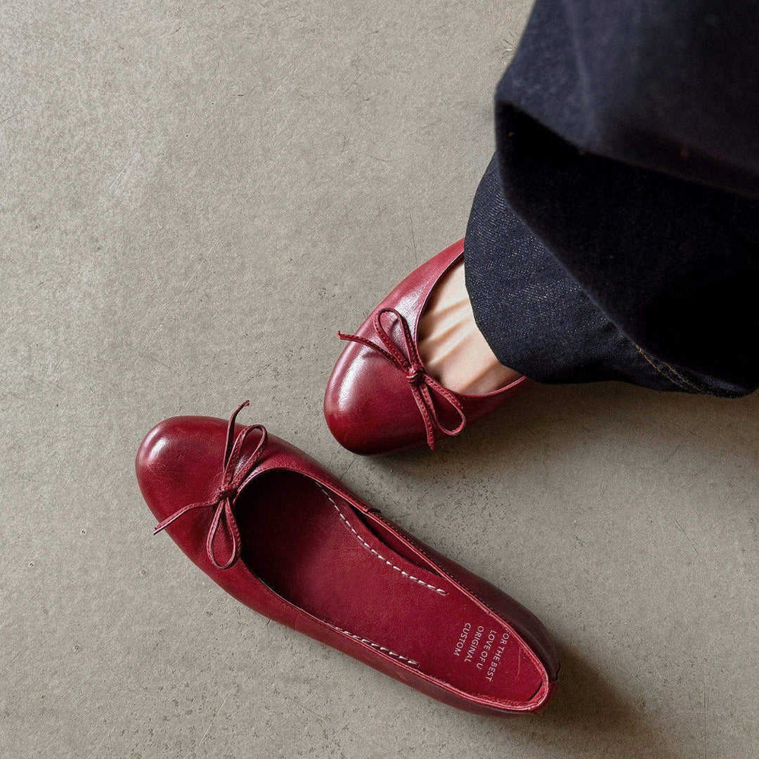 Damen Ballerinas mit dekorativem Schleifendetail EB