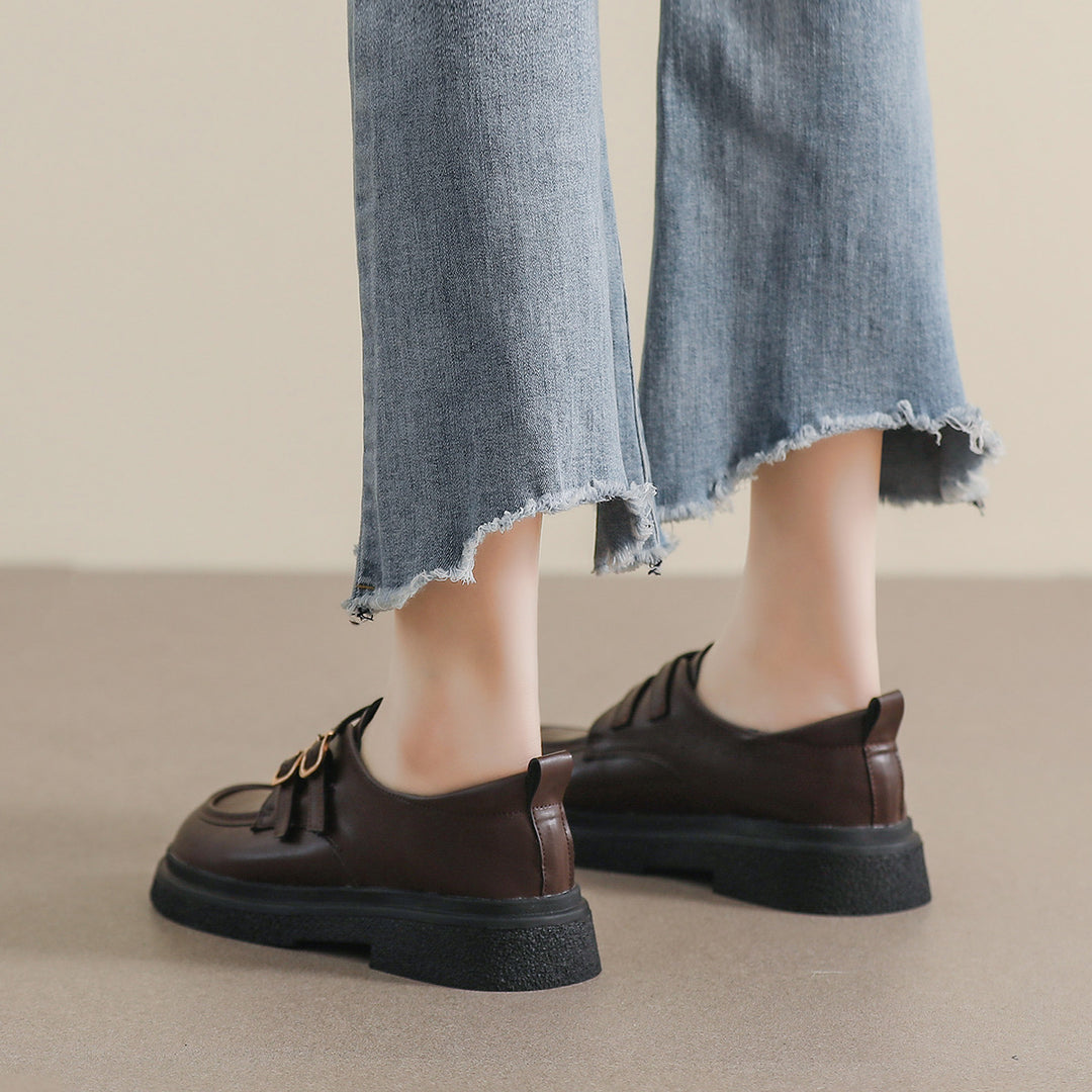 Damen modische Schnürschuhe mit Doppelriegelschnallen EB