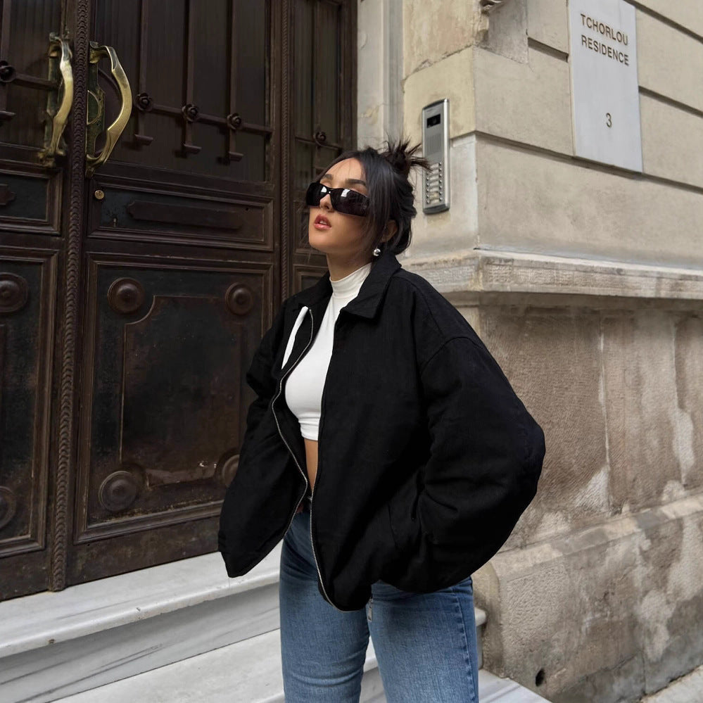 Damen Lässige Oversized-Jacke mit praktischen Taschen und elegantem Schnitt EB
