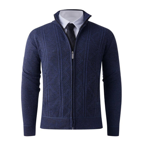 Herren Strickjacke mit modernem Zipper und strukturiertem Design EB