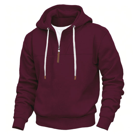 Herren Kapuzenpullover mit halbem Reißverschluss und hochwertigen Materialien EB