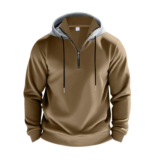Herren Sportlicher Kapuzenpullover mit halbem Reißverschluss und atmungsaktivem Material EB