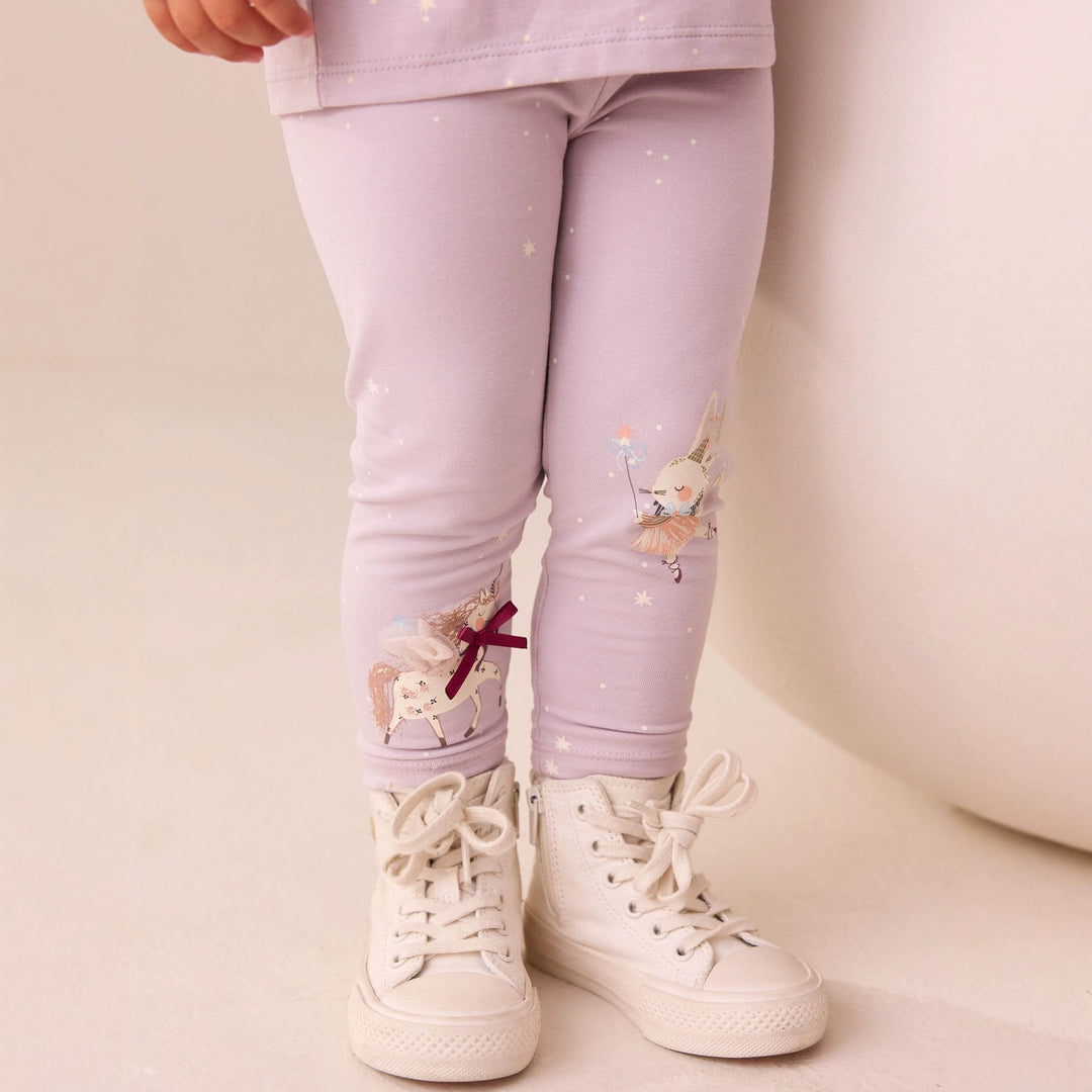 Mädchen Leggings mit verspieltem Einhorn- und Hasenmuster EB