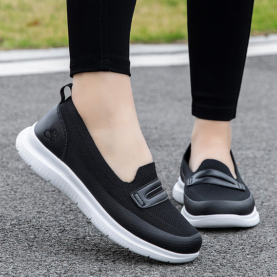 Damen Bequeme Slip-On Sneakers mit atmungsaktiver Mesh-Oberfläche EB