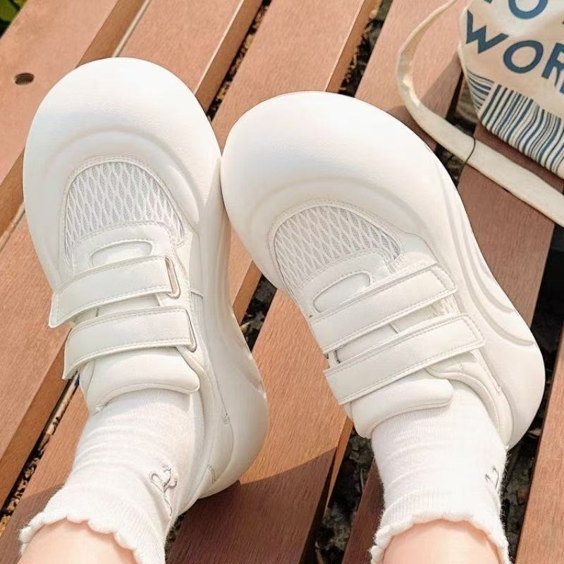 Damen Schnürsenkel Sneakers mit erhöhtem Plateau und atmungsaktiven Mesh-Einsätzen EB
