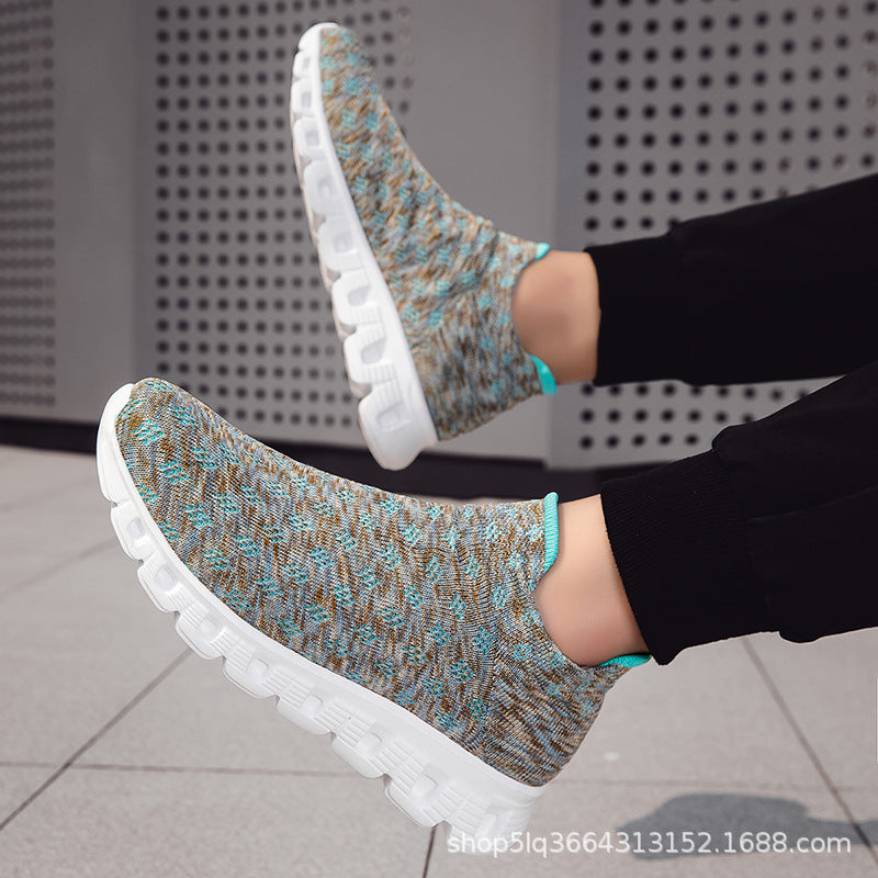 Damen Sportliche Stricksneaker mit rutschfester Sohle und elastischem Schaft EB