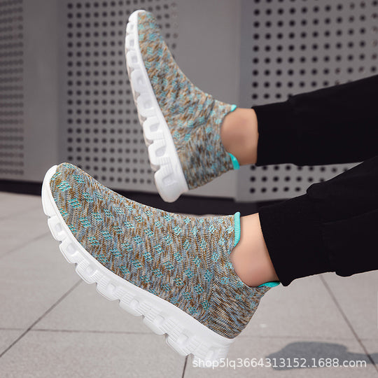 Damen Sportliche Stricksneaker mit rutschfester Sohle und elastischem Schaft EB