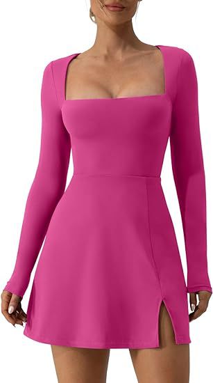 Damen Elegantes Minikleid mit tiefem Ausschnitt und schickem Schnitt EB