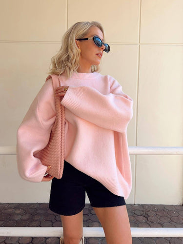 EB | Oversized Strickpullover Weich und Lässig Perfekt für Den Alltag