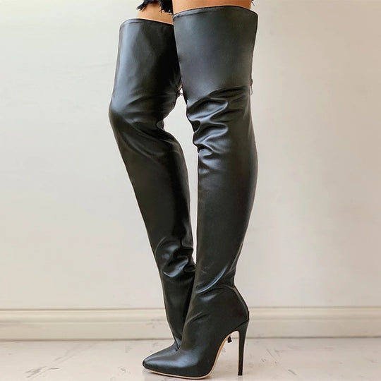 Heidi-Mode | Überknee Stiefel mit Ener Ferse und Reißverschluss