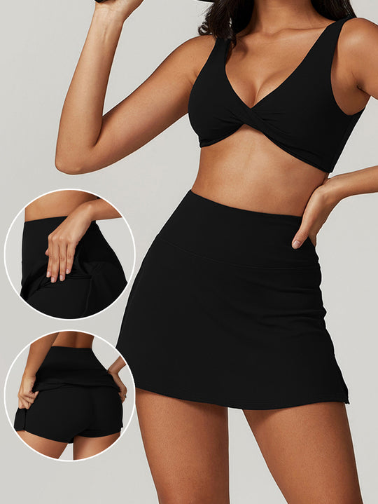 Damen Bade-Rock mit integrierten Shorts und elastischem Bund EB