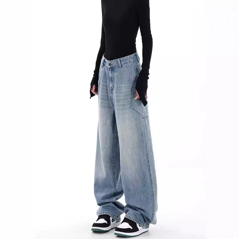Damen Weite Jeans im lässigen Urban-Style mit hohen Taschen EB