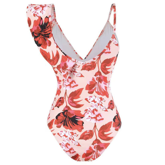 Damen Badeanzug mit floralem Design und passendem Rock EB