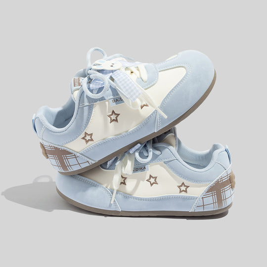 Damen Sneakers mit modernem Sternen-Muster und weicher Dämpfung EB
