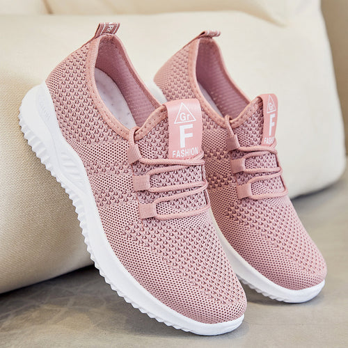 Damen Sportliche und atmungsaktive Sneakers mit flexiblem Strickoberteil EB