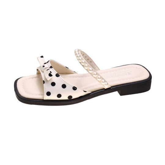 Damen elegante Sandalen mit perlenverziertem Riemendesign EB