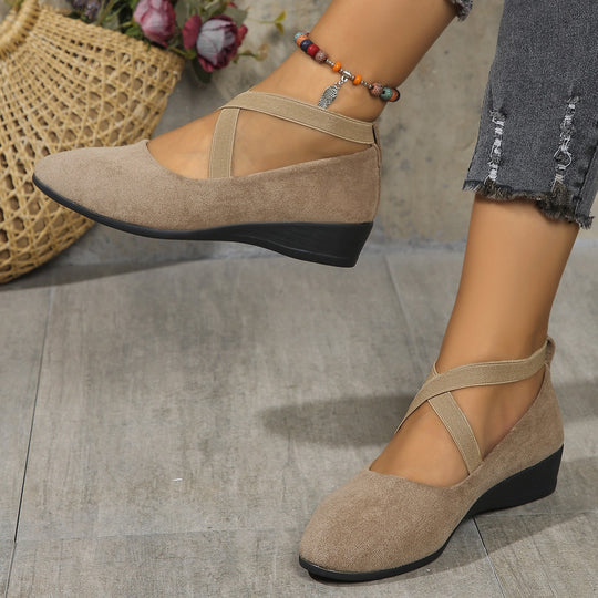 Damen modische und komfortable Ballerinas mit Glitzerelementen EB