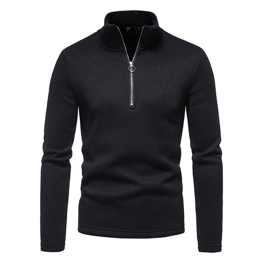 Herren sportlicher Pullover mit hohem Kragen und innovativem Reißverschluss EB