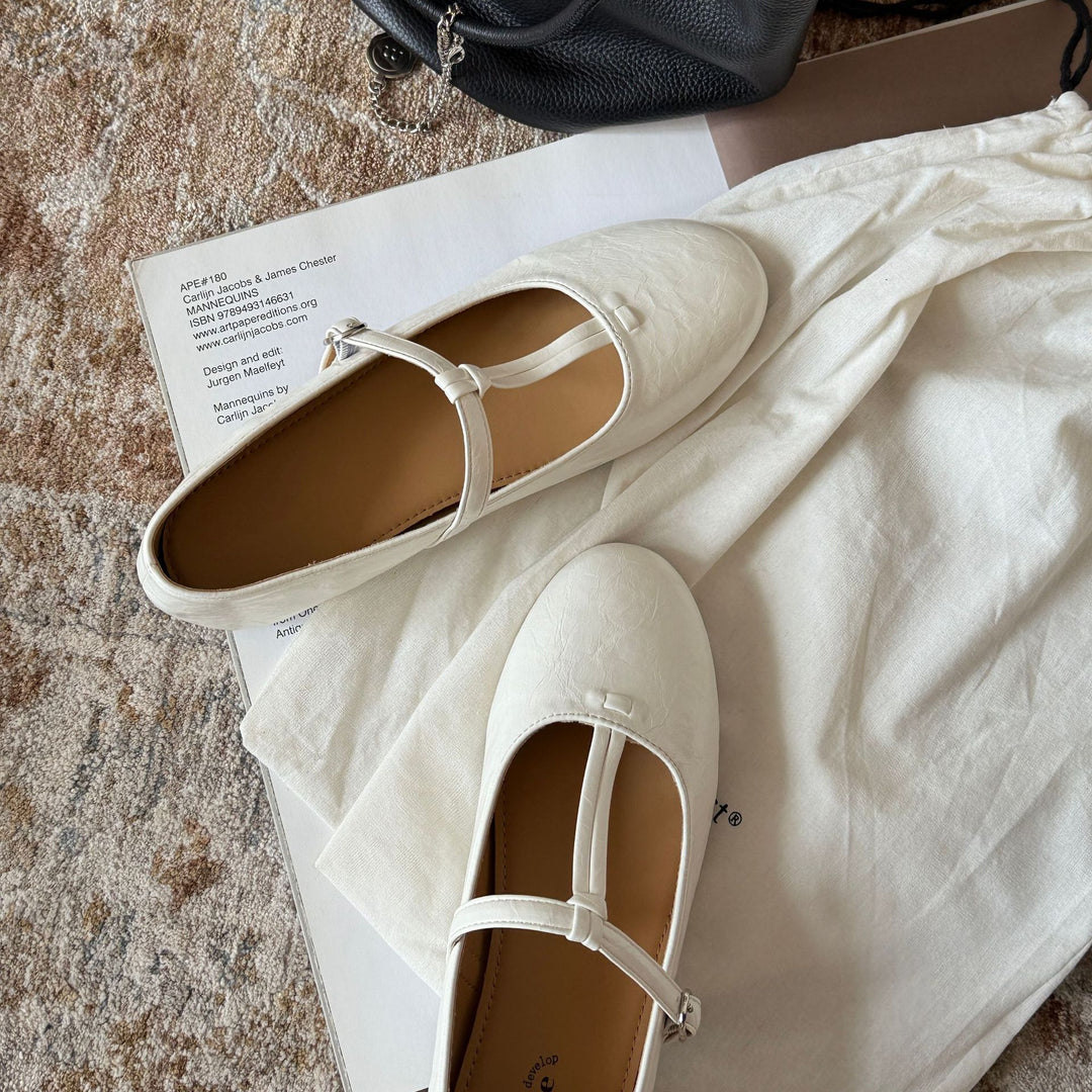 Damen Elegante Mary Jane Ballerinas mit modischem Riemchen und bequemer Polsterung EB