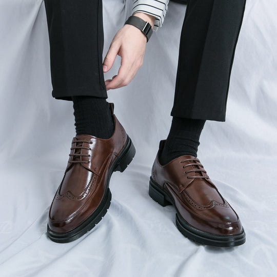 Herren Elegante Schnürschuhe aus hochwertigem Leder mit rutschfester Sohle EB