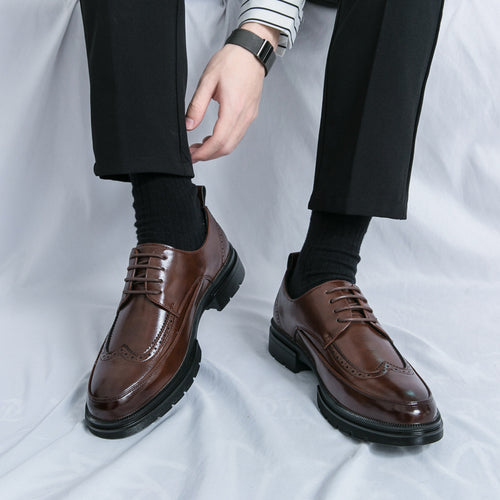 Herren Elegante Schnürschuhe aus hochwertigem Leder mit rutschfester Sohle EB