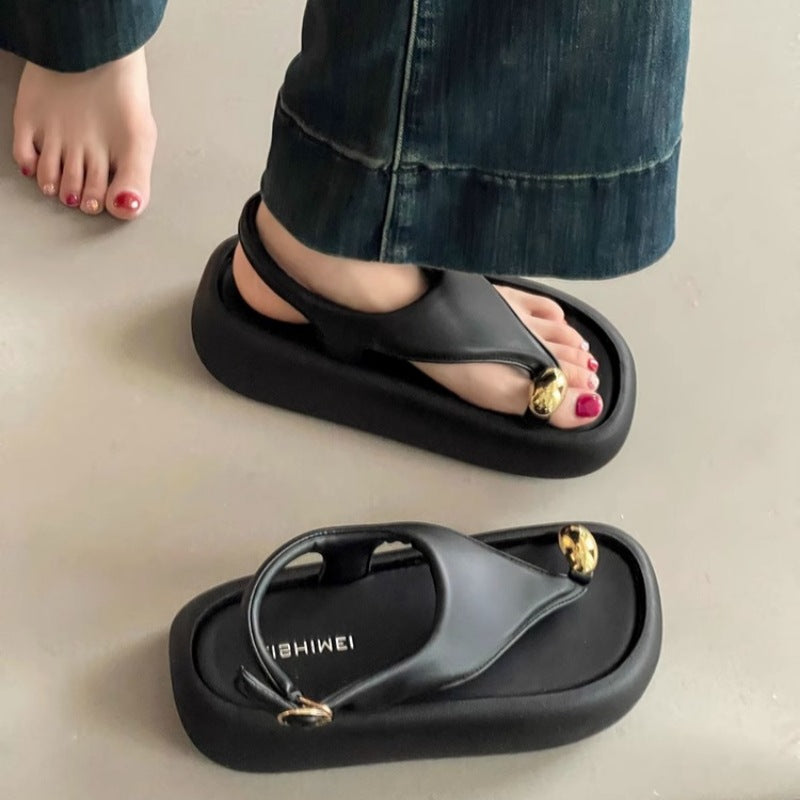 Damen modische Sling-Sandalen mit flexibler Sohle und elegantem Riemchen EB