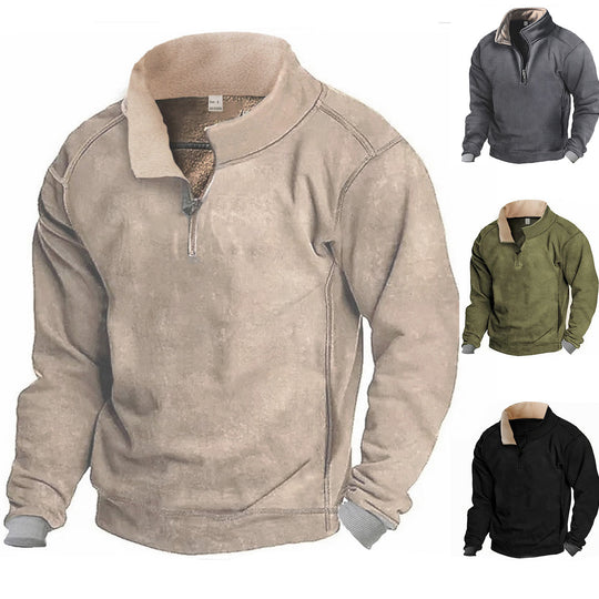 Herren Fleece Sweatshirt mit Stehkragen EB