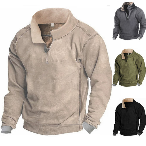 Herren Fleece Sweatshirt mit Stehkragen EB