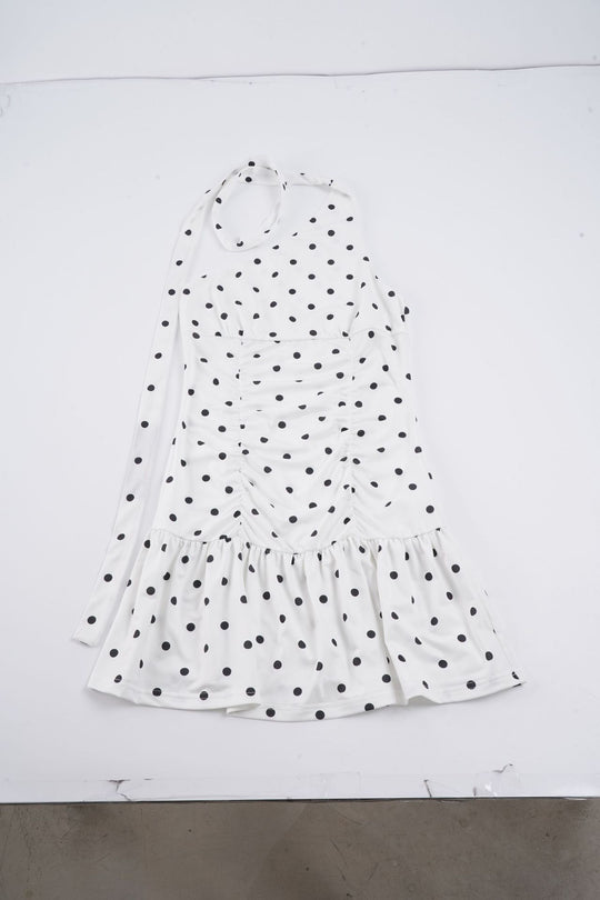 Damen Wasserfallkleid mit asymmetrischem Trägerdesign und Rüschensaum EB